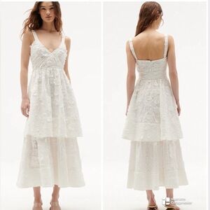 CURRENT SEASON Figue monet lace floral dress in clean white